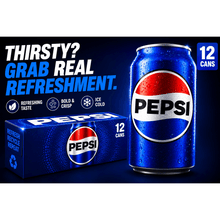 Pepsi Cola Soda Pop, 12 fl oz, 12 pack Cans