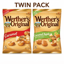 Werther's Original Classic Caramel & Caramel Apple Hard Candies - 2 Pack (5.5 oz Bags)