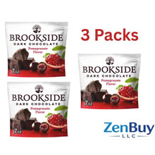 3 pack Brookside Dark Chocolate & Pomegranate Flavored Snacking Chocolate, 7 oz Bag – Smooth Dark Chocolate with Fruity Pomegranate Centers for Sweet Snacking and Sharing