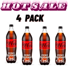 Coca-Cola Zero Sugar Soda Pop Bottle, 1.25 Liters 4 pack