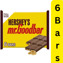 Hershey's Mr. Goodbar Chocolate with Peanuts Candy, Bars 1.75 oz, 6 Count
