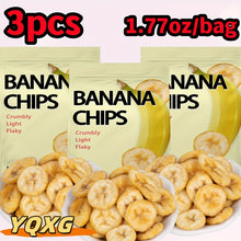 Three Bags of Crispy Banana Chips, Crunchy Texture, Rich in Vitamins, Contains Sugar, No Preservatives, Perfect for Holiday Parties, Casual Snacks, Office Snacks, After-School Snacks, Binge-Watching Snacks, Halloween, Christmas Treats