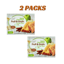 2 PACK Great Value Fruit & Grain Cereal Bars Apple, Cinnamon, 10.4 oz, 8 Count