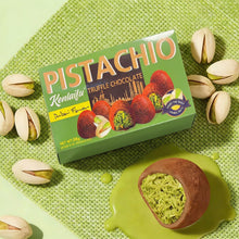 4 Packs Valrhona Cocoa Powder-Coated Truffle Chocolate Suitable for World Cup Snacks - Pistachio & Bread Crunch Core, Soft Candy Cookie, Pure Cocoa Butter Candy Bars with Valrhona Coating (Contains /Happyfruit for)