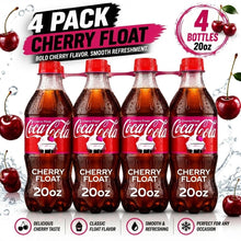 4 Pack Coca-Cola Cherry Float Soda Pop Bottle, 20 fl oz