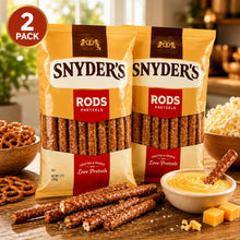 2 Pack Crunchy Pretzel Rods Snack Sticks, Classic Baked Salty Party Snacks, Family Size 12oz Bag