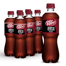 Dr Pepper Zero Sugar Soda Pop, 16.9 fl oz, 6 Bottles