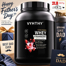 VYHTHY, 2 LB Strawberry Premium Protein Powder, Whey Protein Powder Supplement, Strawberry Flavor, for Water, Milk & Smoothies, Whey Isolate, Zero Added Sugar, Gluten Free, Dairy Free, Gluten Free, Unisex