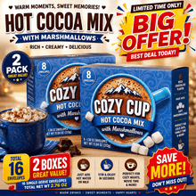 2 Pack Chocolate Hot Cocoa Mix With Marshmallows, Total 2.76 oz., 16-Count Envelopes