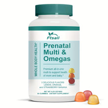 Ftsall Prenatal Vitamins for Women, Womens  Gummy with Folate, Omega-3 DHA, Vitamin A, C, D, E, K, B1, B2, B3, B6, B12, Choline And Biotin,  Pregnancy Must Haves Multi to Support Health of Mom and Baby 60 Count