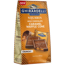 GHIRARDELLI Milk Chocolate Caramel Waffle Cone Squares – Rich Milk Chocolate with Caramel and Crispy Waffle Pieces, Individually Wrapped, 5.2 oz Bag