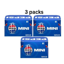 3 packs Pepsi Soda Pop Cola 7.5 fl oz 6 Pack, Paperboard, Allergens Not Contained