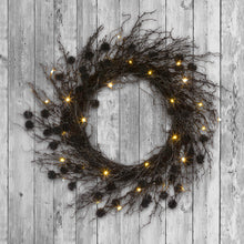 National Tree Company Pre-Lit Artificial Deadwood Twig Wreath, Black, 30 Orange LED Lights, 24inch — Complimentary Gift with $47+ Orders; If the Gift Is Out of Stock or Its Price Rises, Order Cancelled with Full Refund Before Shipment