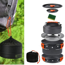 All-in-One Portable Camping Cookware Set with Kettle, Pan, Pot & Cutlery Suitable for, Backpacking, Picnics - Lightweight Compact Cook Stove for Outdoor, No Fuel Tabules/Starter Included for &