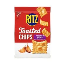 RITZ Toasted Chips Roasted Garlic Crackers, Party Snacks, 8.1 oz