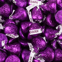 Bulk Dark Chocolate Kisses Candy Pack - Individually Wrapped Purple Foiled Chocolate Candy Mildly Sweet Treats for Sharing, Party Favors, Office Snacks & Buffets