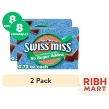 Swiss Miss No Sugar Added Milk Chocolate Hot Cocoa Mix – 2 Pack, 8 Count Envelopes (0.73oz Each) – Rich & Creamy Low Sugar Instant Hot Chocolate Drink Mix