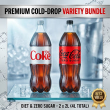 [ 2 PACKS] Coca-Cola Zero Sugar & Diet Coke Soda Pop Bottle, 2 Liters