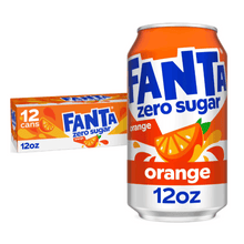 Fanta Zero Sugar Orange Soda Pop Fridge Pack Cans, 12 fl oz, 12 Pack