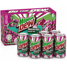 6 Mountain Dew Soda Dragon Fruit 14 fl oz, 6 Count