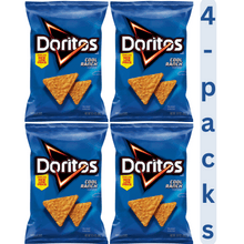 Cool Ranch Flavored Tortilla Chips, 4 Pack, 9.25 oz Bags, Crunchy Corn Snack Chips, Family Pantry Bundle, Party Snacks, Resealable Snack Bags