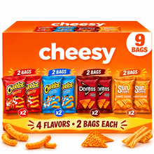 Cheesy Snack Variety Pack, Crunchy Cheese Snacks, Puffs, Nacho Cheese Chips & Harvest Cheddar Snacks, Assorted Single-Serve Bags