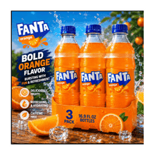 Fanta Orange Soda Pop Bottles, 16.9 fl oz, 3 Pack