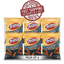 6-Pack Fritos Flavor Twists Corn Snacks Honey BBQ Flavored, 3.375 oz Bag
