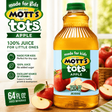 Mott's for Tots Apple Juice, 64 fl oz Bottle, Pack of 1