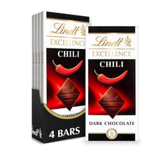 Lindt 4/6/12 Bars, Excellence Chili Dark Chocolate Bar, Dark Chocolate Candy Infused with Spicy Red Chili, 3.5 oz.