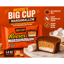 REESE’S Big Cup Marshmallow Milk Chocolate Peanut Butter Cup, Creamy Peanut Butter with Fluffy Marshmallow, Rich Chocolate Candy Treat, 1.4 oz