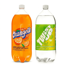 Great Value Soda Pop Variety Pack, Orange & Lemon Lime Flavored Soft Drinks, 2 Liter Bottles, 2 Count