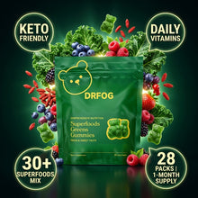 Adult Super Greens Multivitamin Gummies, Superfood Gummy Vitamins For Women And Men With Spirulina, Chlorella, Adaptogens Prebiotic Fiber For Digestive Health (28 Count)