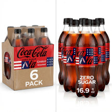 (Pack of 2) Coca-Cola Zero Sugar Soda Pop Bottles, 16.9 fl oz, Total 12 Pack.