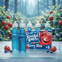 ( 1 Pack ) Easy Twist- off Top, Kool-Aid Bursts Soft Drink, 6 Bottles, for School Lunches and On-the-Go Hydration, artificial flavor Berry Blue, Caffeine Free, 6.75 oz, Tot 2.54 LB