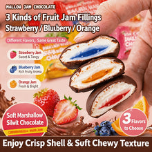 Individually Wrapped Chocolate Coated Fruity Burst Marshmallows, 3-Layer Chewy Texture, Portable On-the-Go Sweet Snacks for Office, Home & Daily Cravings