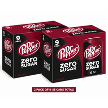 (Pack of 2) Dr Pepper Zero Sugar Soda 12 fl. oz. Total 18 pk.