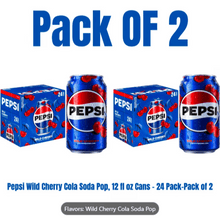 Pepsi Wild Cherry Cola Soda Pop, 12 fl oz Cans – 24 Pack-Pack of 2
