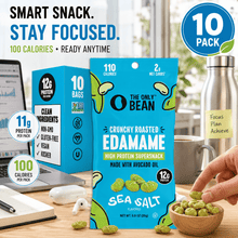 Crunchy Roasted Edamame Snacks, High Protein Plant Based Snack with Sea Salt for Office, Travel, Lunch Boxes and Everyday Snacking