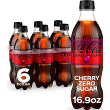 Coca-Cola Zero Sugar Cherry Soda Soft Drink Bottles, 16.9 fl oz, 6 Pack | Zero calorie, carbonated drink with cherry flavor