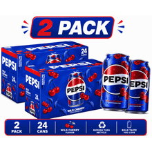 Pepsi Wild Cherry Cola Soda Pop, 12 fl oz Cans – (24 Pack-Pack of 2)