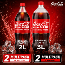 Coca-Cola Original Soda Variety Bundle, 2 Liter and 3 Liter Bottles, 2 Pack