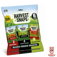 Harvest Snaps Variety Pack Baked Gluten-Free Veggie Crisps Snacks – Lightly Salted, Caesar & Black Pepper Flavors – Crunchy Plant-Based Snack Chips – 6 Individual Bags, 5.3 oz Total Pack