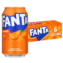 6 Pack Fanta Orange Soda Pop Fridge Pack Cans, 12 fl oz.