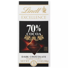 Lindt Excellence 70% Cocoa Dark Chocolate Bar 3pk