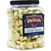 Gourmet Chocolate Creme Mints by Its Delish – 3 LBS (48 Oz) Jumbo Reusable Container – Premium Dark Chocolate Covered Mint Cream Individually Wrapped in Fancy Gold Foil – Certified Kosher Parve