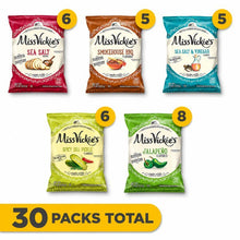 Miss Vickie's Kettle Cooked Potato Chips Variety Pack, 30 Pack, Delicious Assorted Snacks for Home, Work, School, and Travel