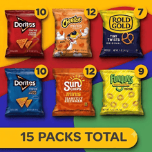 15 Pack Mini Snack Variety Mix, 0.5 oz Each – Assorted Bite-Size Snacks for Parties, Lunches & Sharing