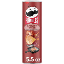 Pringles Smoky Bacon Potato Crisps Chips, Lunch Snacks, 5.5 oz Canister.