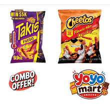 Combo Hot cheetos and Taki Fuego Snacks, chips
